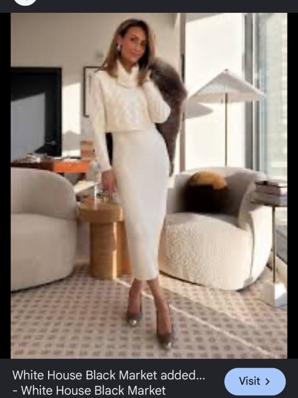 nwt WHITE HOUSE BLACK MARKET convertible sweater dress twofer combo m